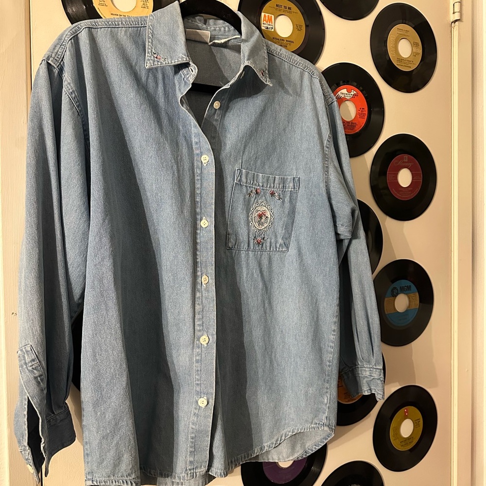 Embroidered Denim Shirt